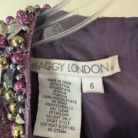 Maggy London Cocktail Dress with Beaded Neckline - Picture 5 of 6